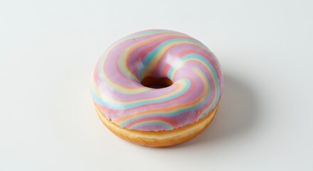 Colorful rainbow icing donut