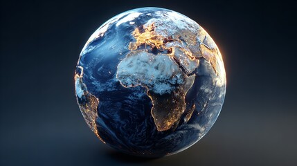 Blue Image of Globe.