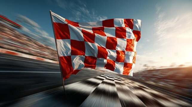 Car Race Checkered Flag Start or Finish Sign Moto.