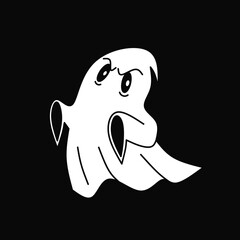 Helloween ghost vector on black background, isolated Helloween ghost vector, Helloween ghost design illustration, Helloween,spooky ghost design stock, Helloween ghost design image 