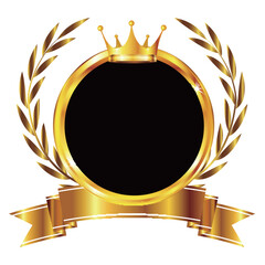 メダル　王冠　リボン　金　アイコン