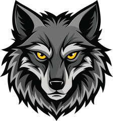 Angry wolf head vector art