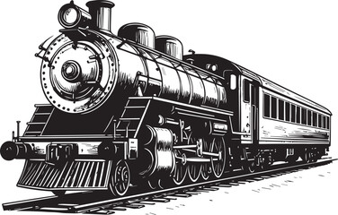 Steam train sketch on a white background