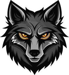 Angry wolf head vector art