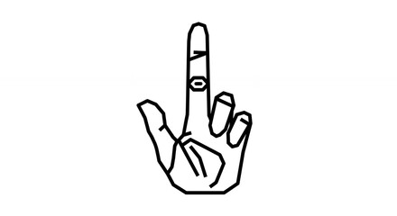 Obraz premium Hand pointing upward graphic