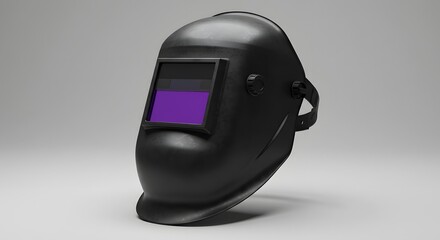 Black Welding Helmet with Purple Shade - Safety Gear for Welders
