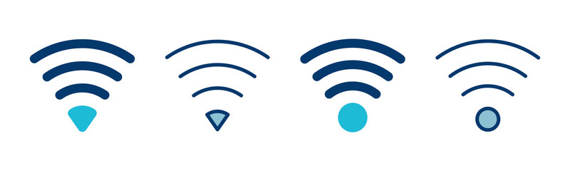 WIFI Icon vector isolated on white background. signal vector icon. Wireless and wifi icon or sign for remote internet access