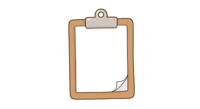Clipboard with blank sheet for editing
