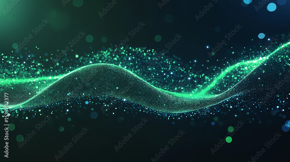 Canvas Prints wave of digital light: a mesmerizing digital rendering of a vibrant, undulating wave, composed of co