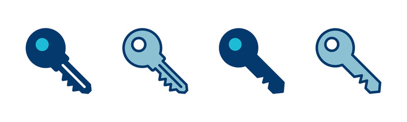 Key icon vector isolated on white background. Key vector icon. Key symbol. security