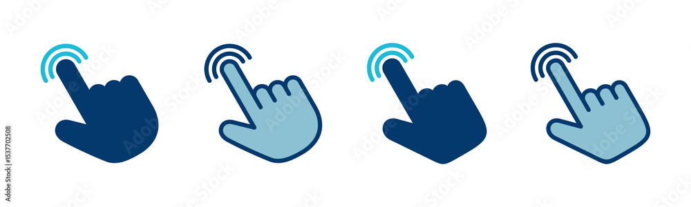 Poster hand cursor icon vector isolated on white background. hand click icon. finger pointer vector