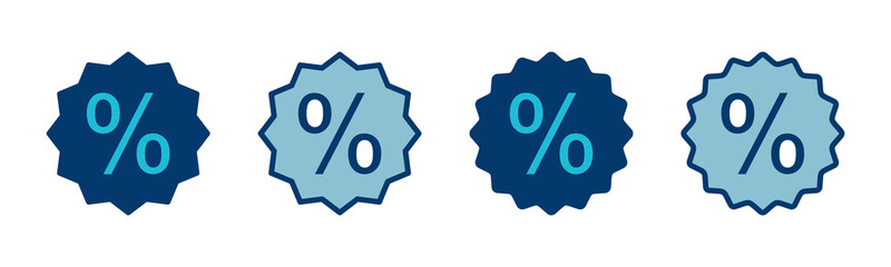 Discount icon vector isolated on white background. Discount tag icon.