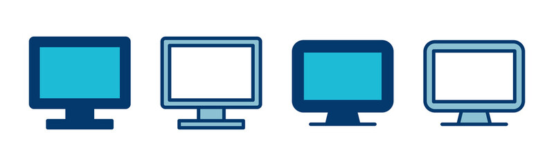 Computer icon vector isolated on white background. PC Icon vector. Computer monitor icon. Flat PC symbol