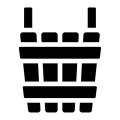wooden bucket vector icon