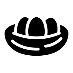 egg in nest vector icon