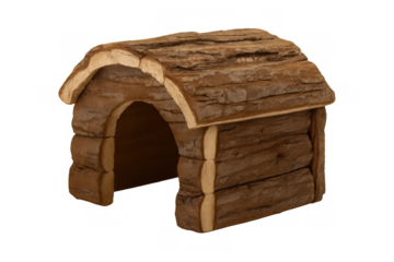 Wooden rodent dwelling offering comfortable, safe habitat for small pets, featuring minimalist design on clean white backdrop