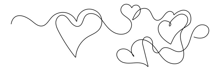 continuous line abstract heart shape.love line art,for background.valentine's day,card,poster
