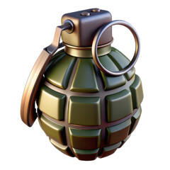 Isolated green grenade on a white background