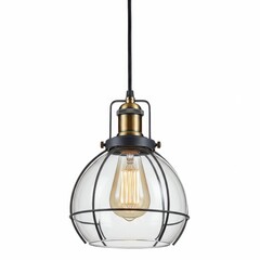 Obraz premium Pendant light isolated on white background, vintage style lighting fixture for home decor and commercial spaces.