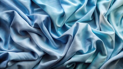 Draped fabric in shades of serene blue, showcasing a luxurious and elegant texture with subtle color variations and soft folds.