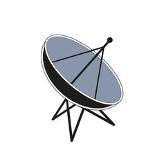 Satellite dish icon. Communication signal symbol. Parabolic receiver graphic. Vector technology object.