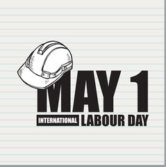 International labour Day May 1 Banner With Safety Helmet Illustration Concept
