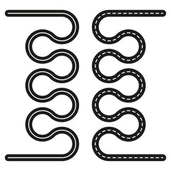Wavy line element. Curvy Vector stripe. Snake like shape. Organic flow pattern.