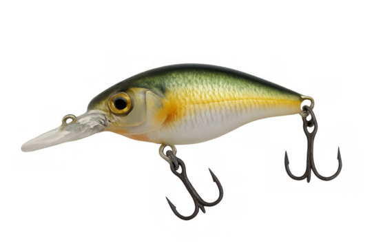 Realistic fishing lure isolated on transparent background, perfect for fishing and outdoor-related projects