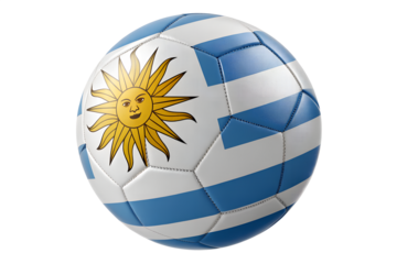 Uruguay soccer ball isolated on transparent background