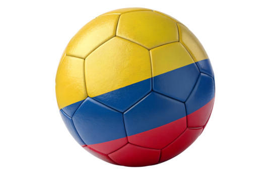 Colombia soccer ball isolated on transparent background	 - Powered by Adobe