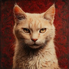 Regal feline portrait evokes a sense of classic elegance and sophisticated charm