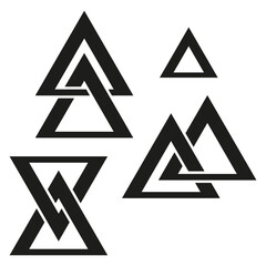 Triangle geometric shapes. Abstract angular forms. Vector minimal design. Modern graphic elements.