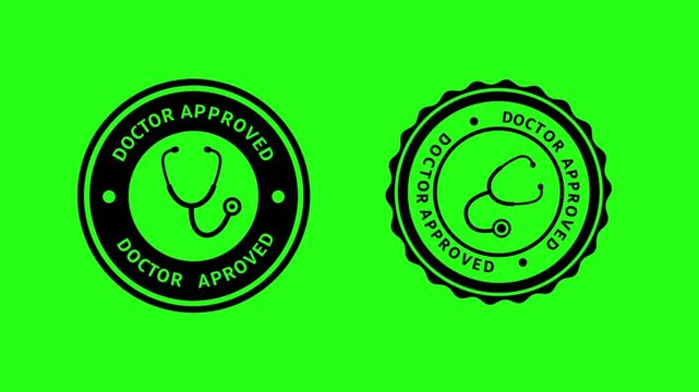 Doctor Approved Badge &ndash; Green Screen Healthcare Symbol Animation