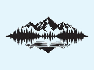 Obraz premium Forest Reflected on Quiet Mountain Lake