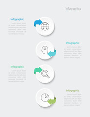 Infographic 4 options design elements for your business data. Vector Illustration.