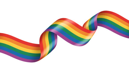 Vibrant LGBTQ+ Pride Rainbow Ribbon - A Symbol of Love, Acceptance, and Unity