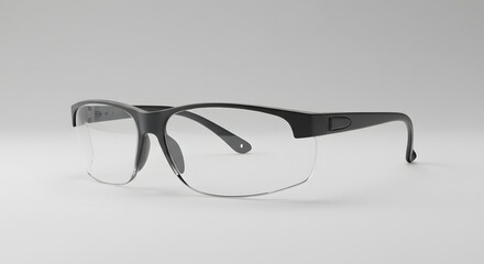 Modern Black Safety Glasses with Clear Lenses - 3D Render