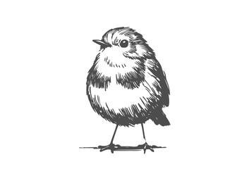  European Robin hand drawn sketch vector illustration