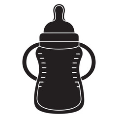 baby bottle icon with milk