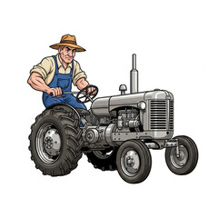 Fototapeta premium farmer with tractor