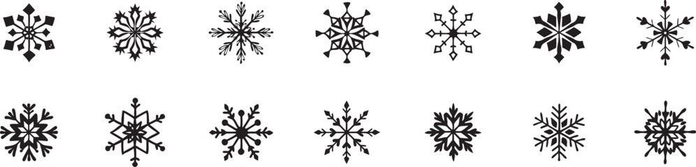 Snowflake Symbols: Ideal for Christmas and Seasonal Projects.