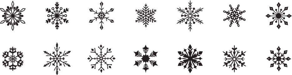 Snowflake Designs for Decorative and Digital Art.