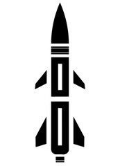 Missile vector image, missile icon, black missile icon, missile illustration