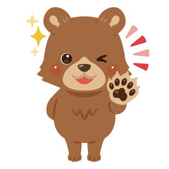 グッドサインを出すクマのキャラクターイラスト