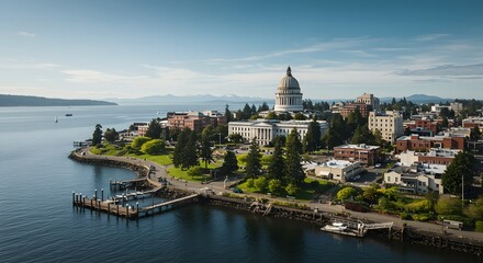 Obraz premium Capitol Building by Puget Sound in Olympia, Washington