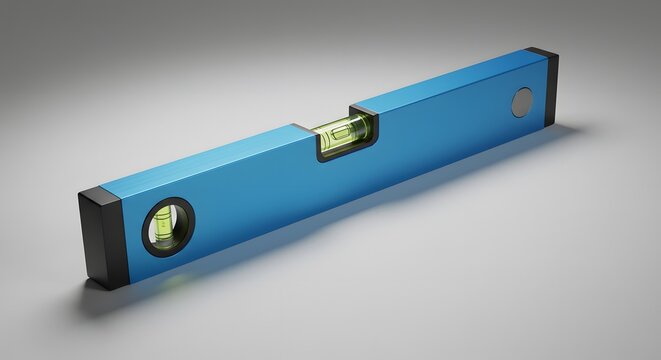 Fototapeta Professional Blue Aluminum Level Tool - Construction and DIY