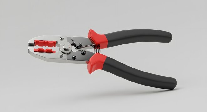 Fototapeta Professional Cable Crimping Pliers with Red and Black Handles - 3D Render