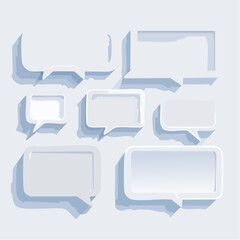 Collection of various speech bubbles in a modern flat design style with shadows
