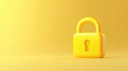 Yellow padlock icon on yellow background.