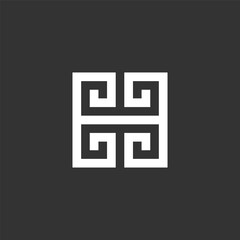 greek key concept logo design vector template